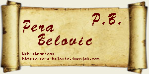 Pera Belović vizit kartica